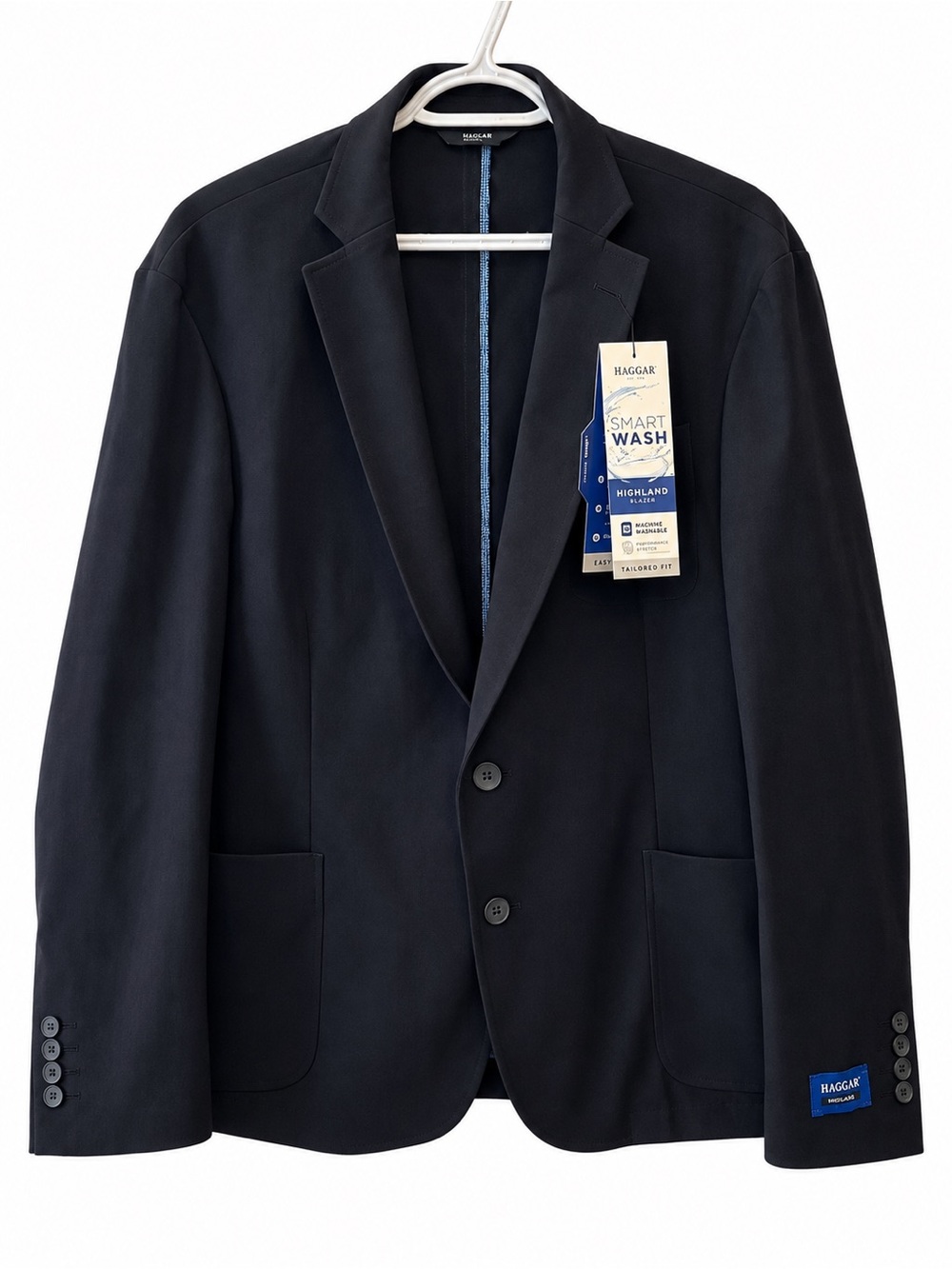 Haggar Men's black Two-Button Sport Coat 44/46 short